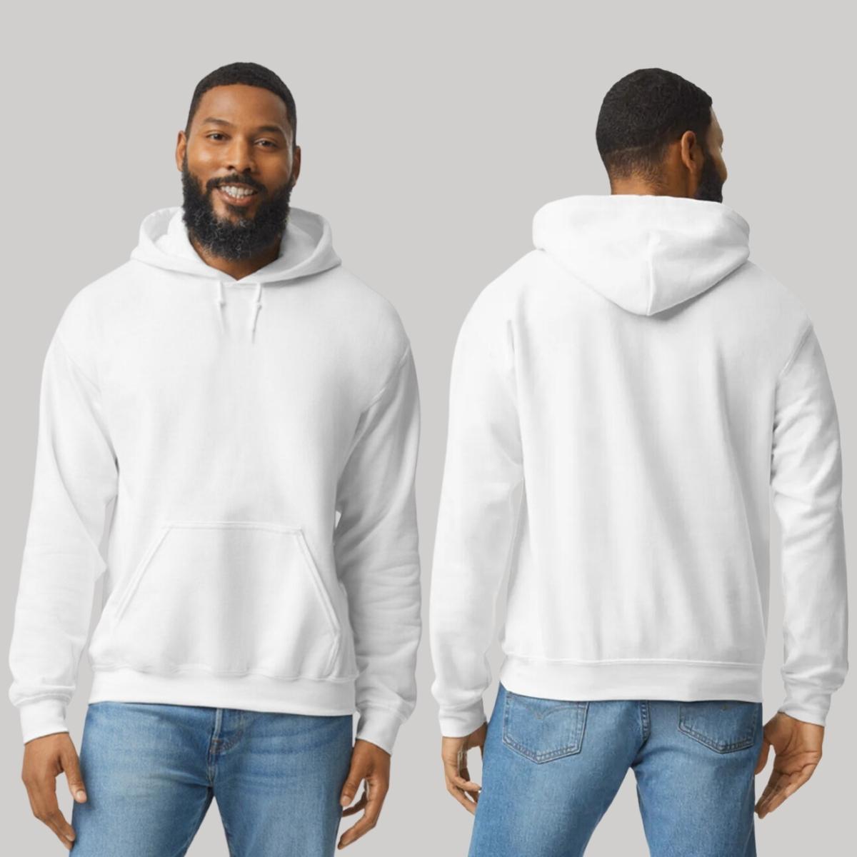 Hoodie Unisex 50% Algodón 50% Poliéster Blanco