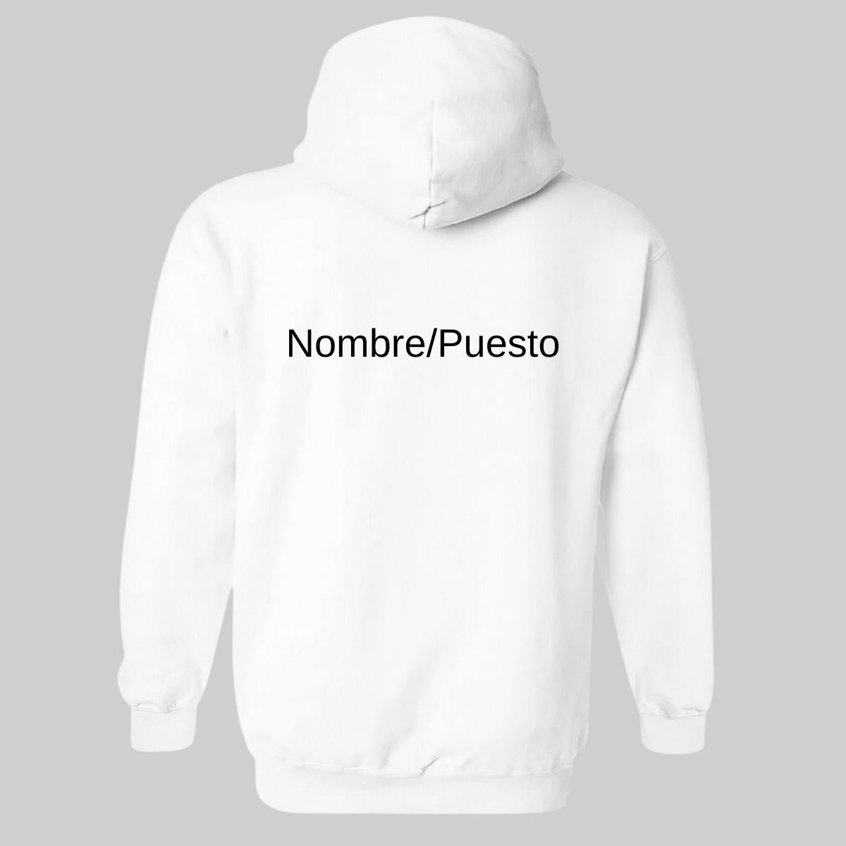 Sudadera c/Capucha Unisex Blanco Logo Personalizable