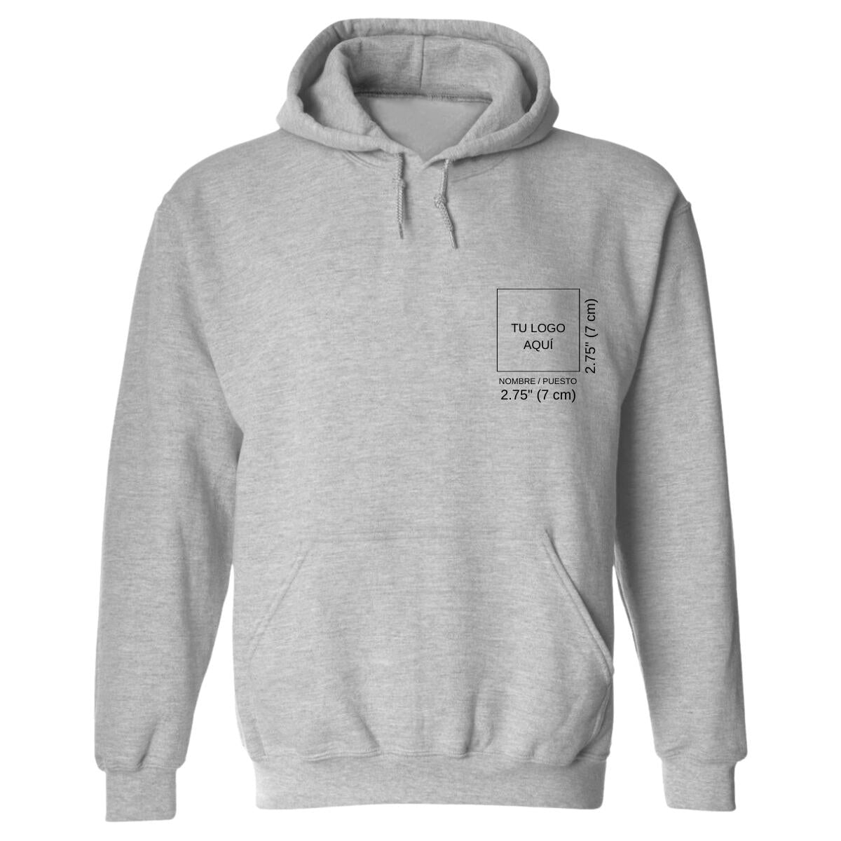 Sudadera c/Capucha Unisex Gris Personalizable Escudo