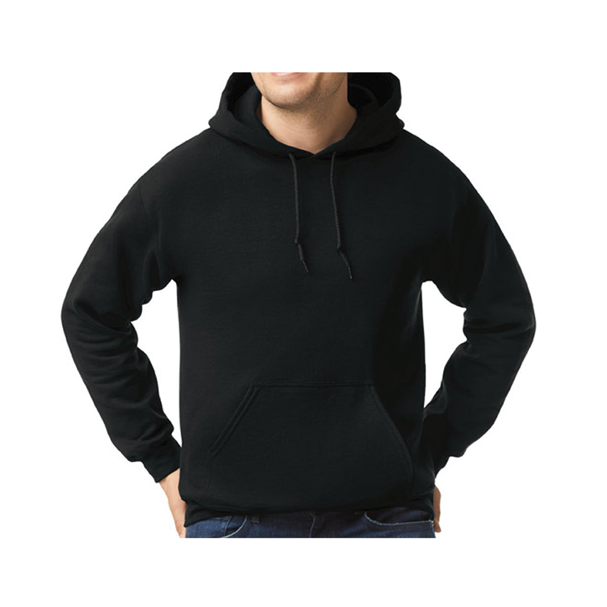Hoodie Unisex 50% Algodón 50% Poliéster Negro