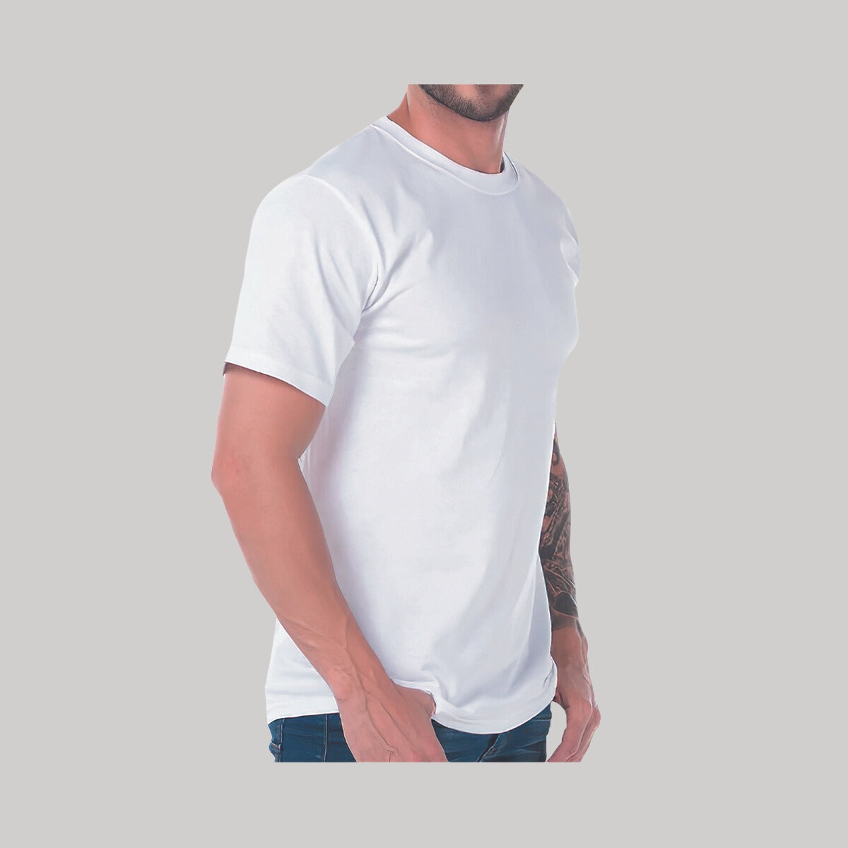 Playera Cuello Redondo Manga Corta Algodón 2XG Blanco