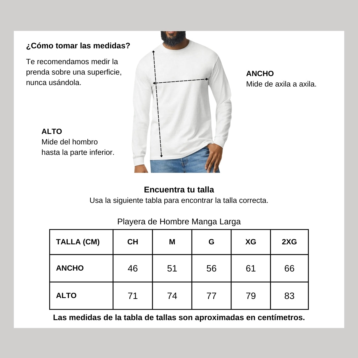 Playera Manga Larga Algodón  Blanco