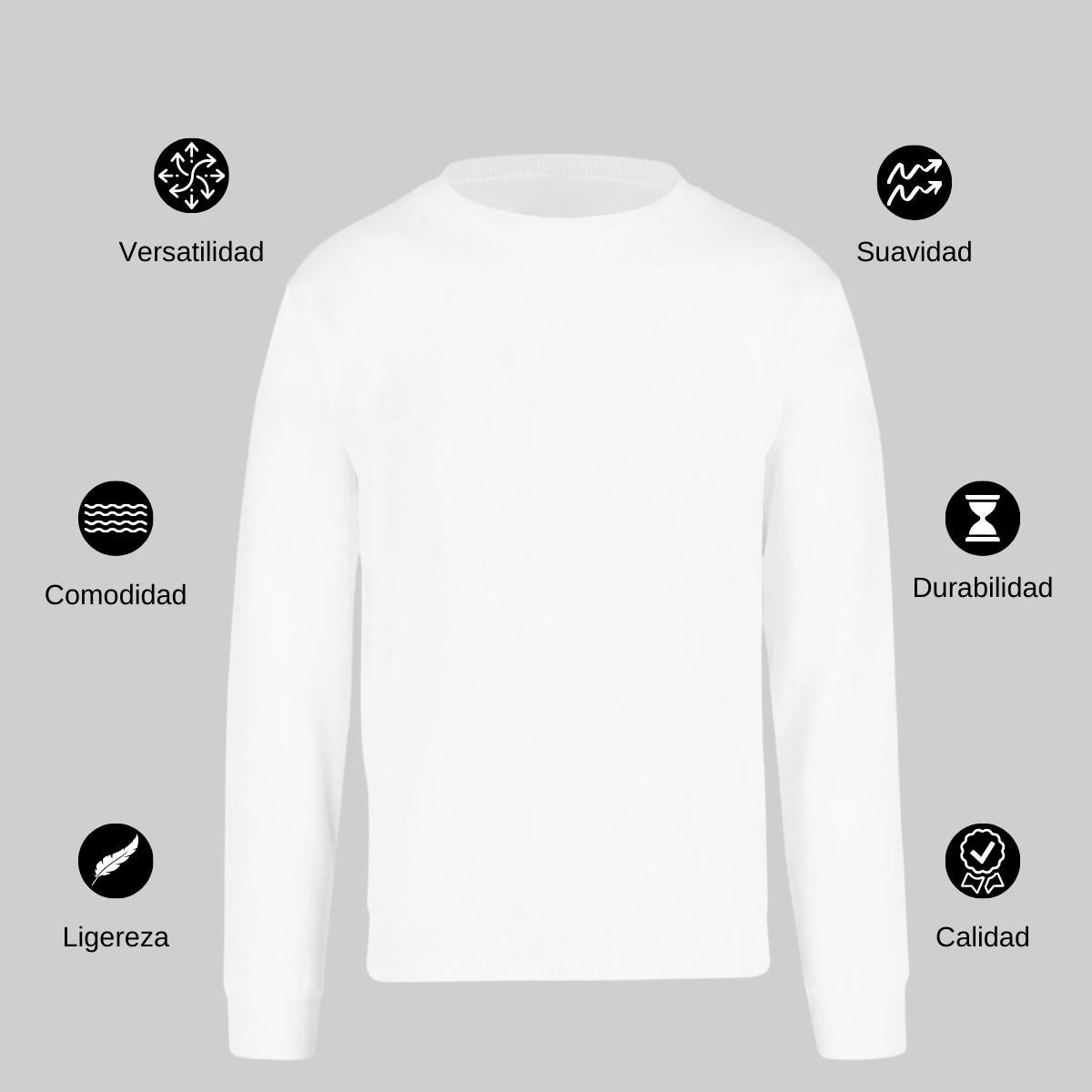 Sudadera Unisex 50% Algodón 50% Poliéster  Blanco