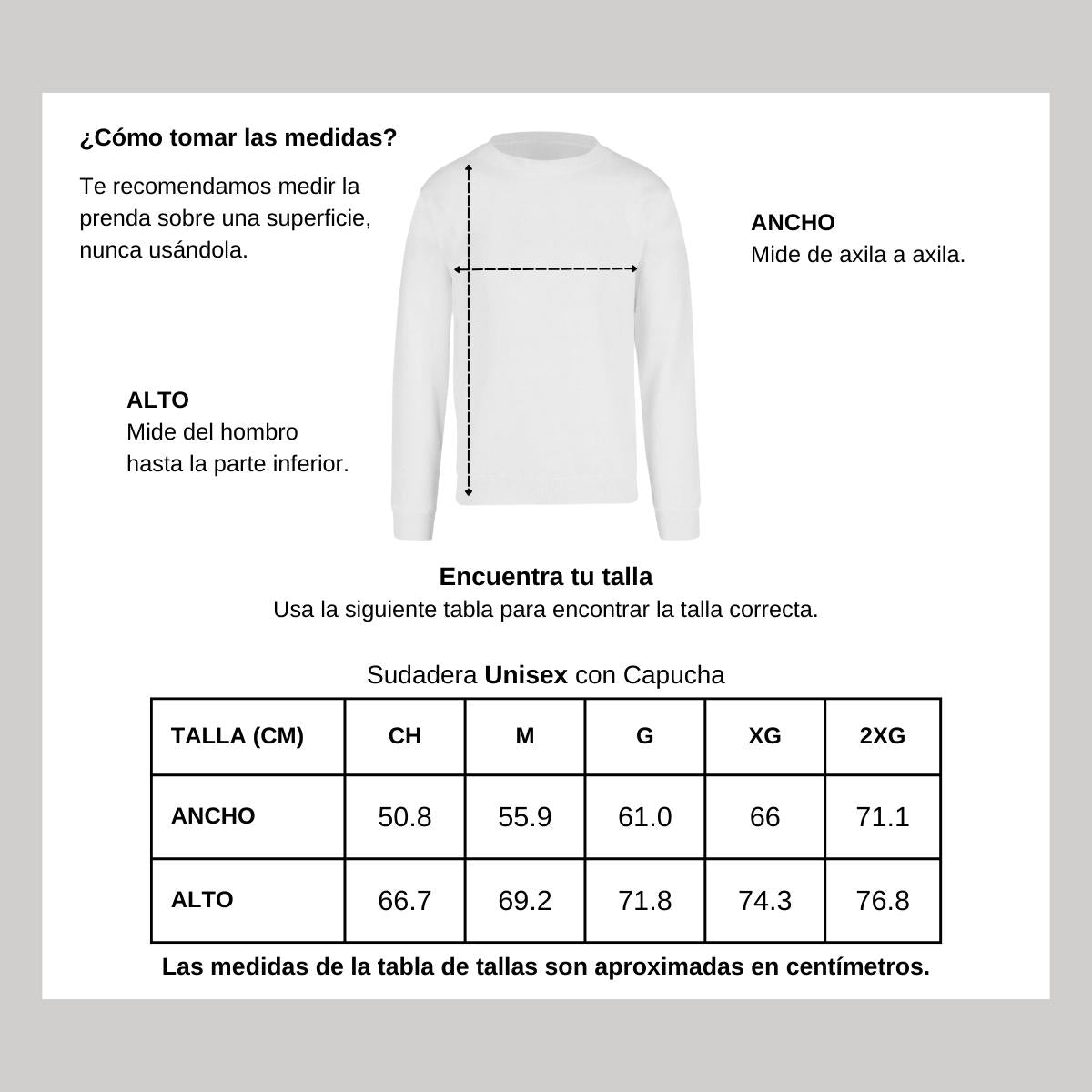 Sudadera Unisex 50% Algodón 50% Poliéster  Blanco