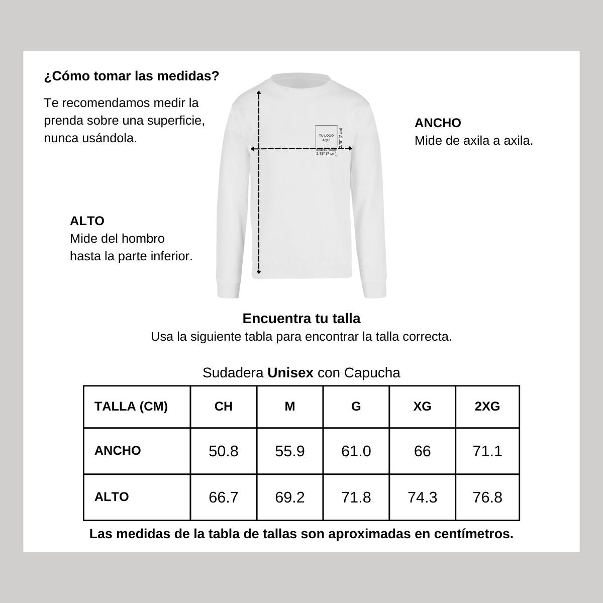 Sudadera Unisex Blanco Personalizable Escudo