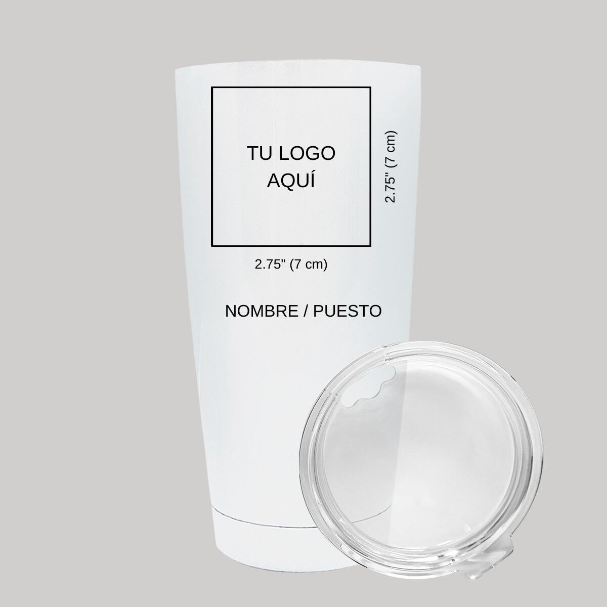 Termo Vaso Térmico 20 Oz Blanco Personalizable Logo