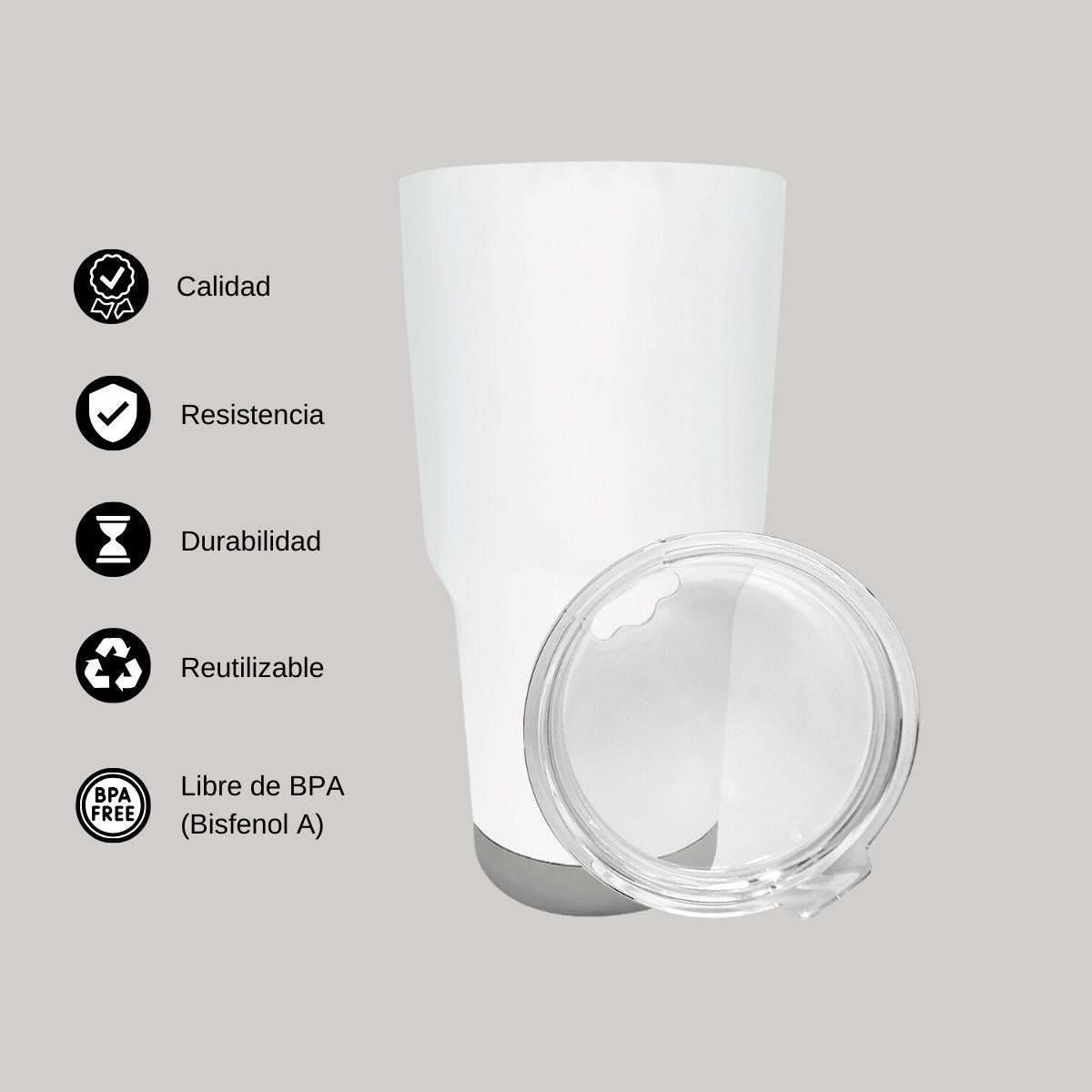 Termo 30 Oz Acero Inoxidable Blanco