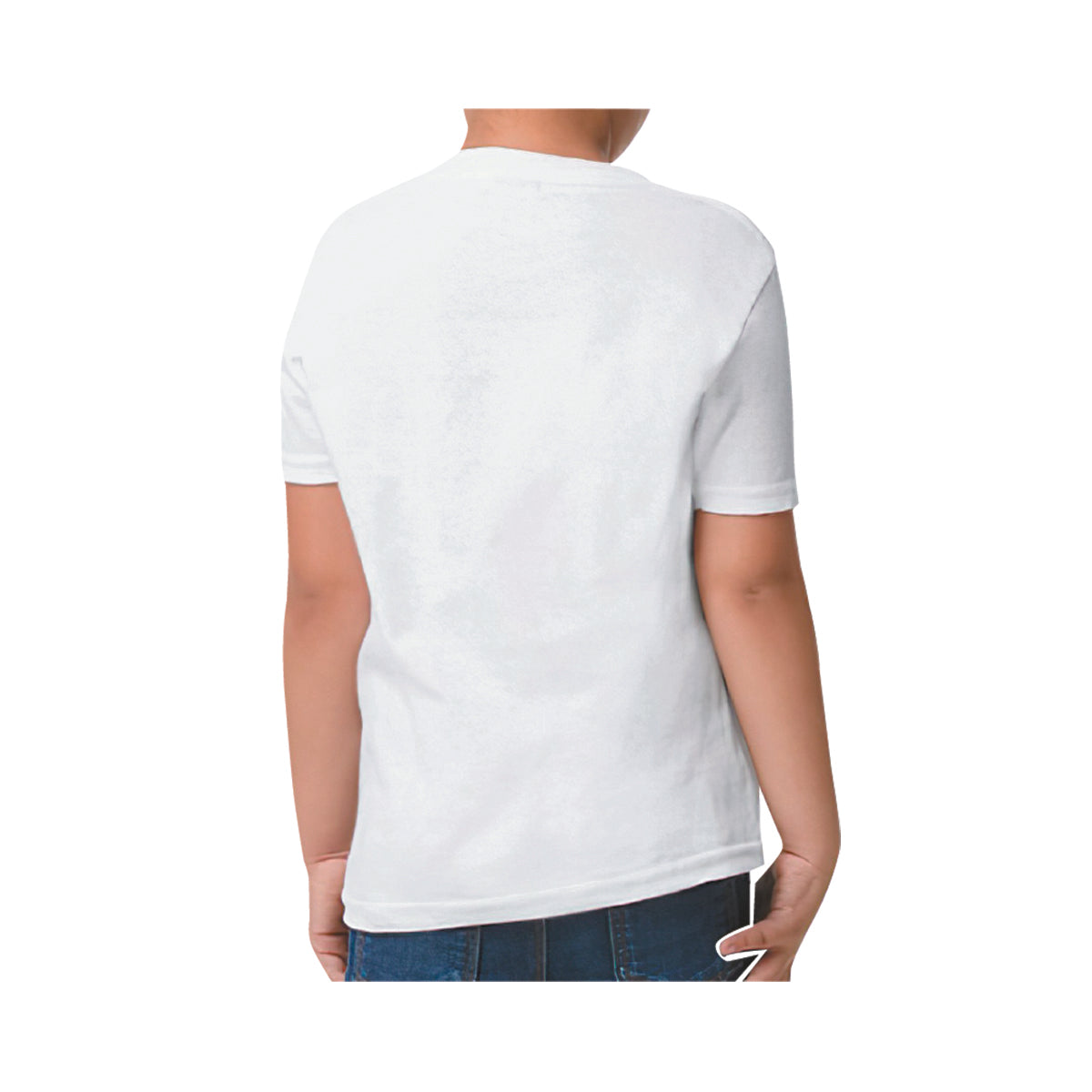 Playera Cuello Redondo Manga Corta Infantil Algodón Blanco
