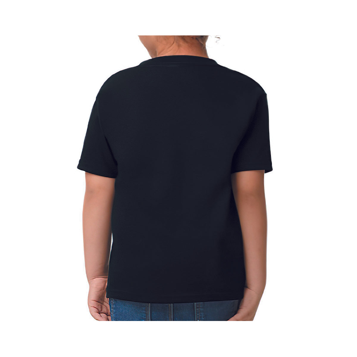 Playera Cuello Redondo Manga Corta Infantil Algodón Negro