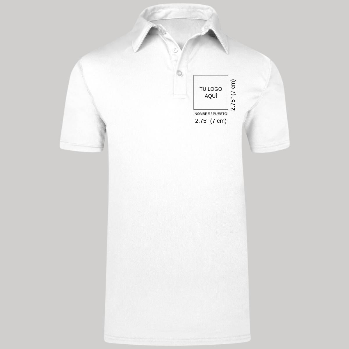 Playera Tipo Polo Hombre Manga Corta Blanco Personalizable