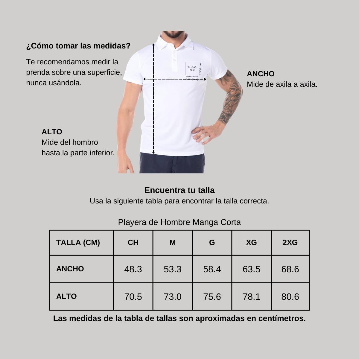 Playera Tipo Polo Hombre Manga Corta Blanco Personalizable