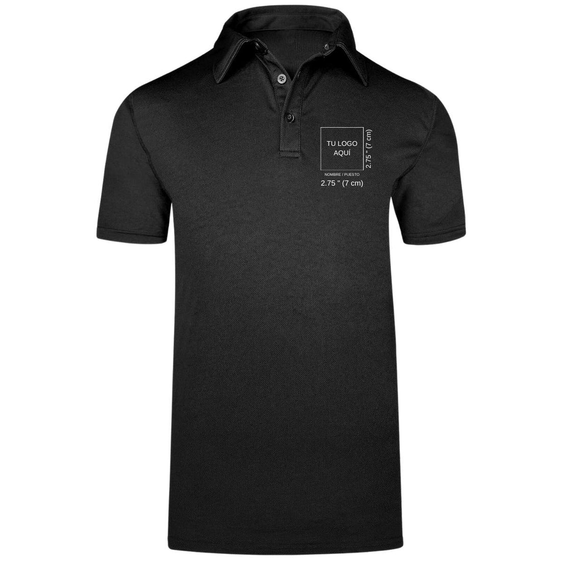 Playera Tipo Polo Hombre Manga Corta Negro Personalizable