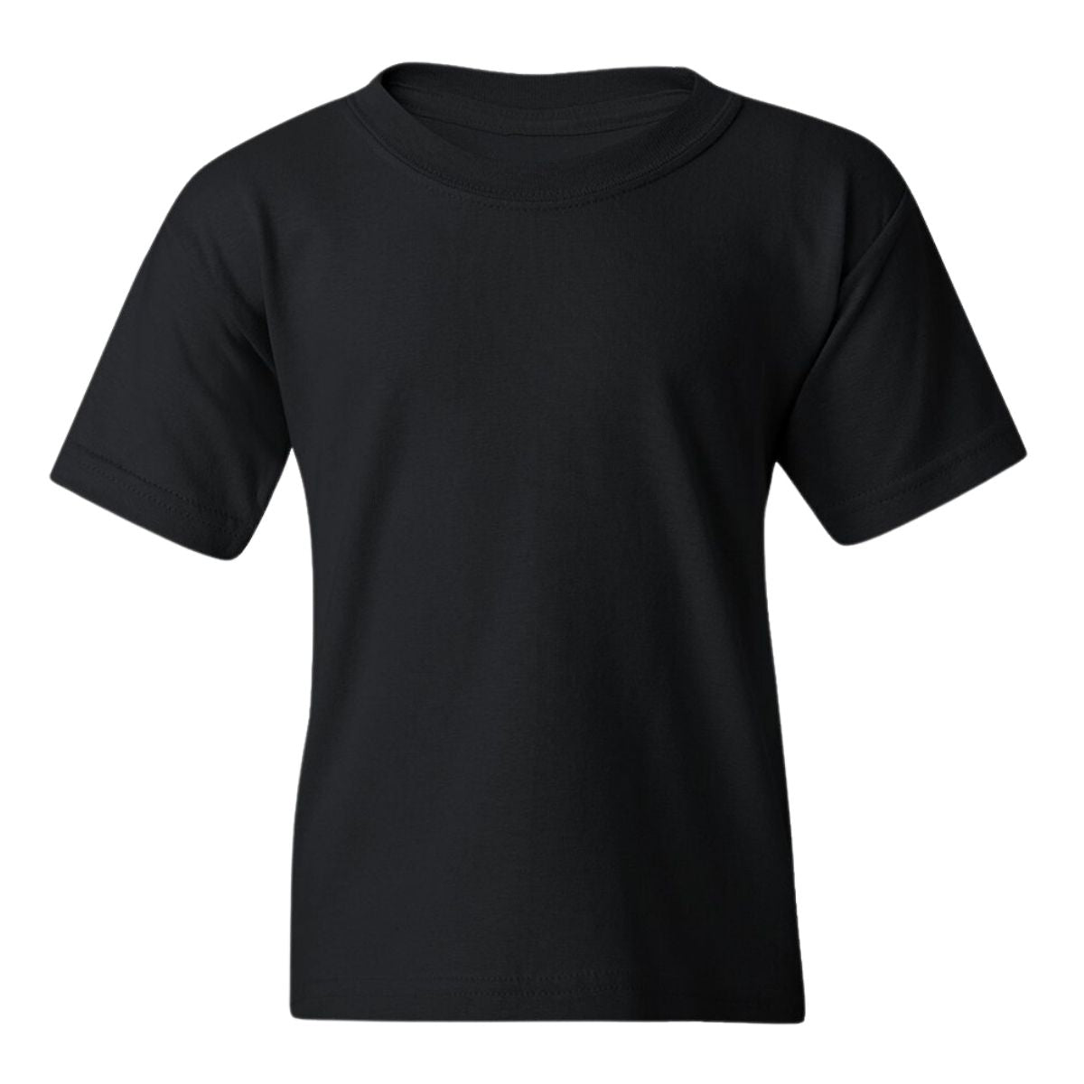 Playera Negra Cuello Redondo Manga Corta Para Niño y Niña