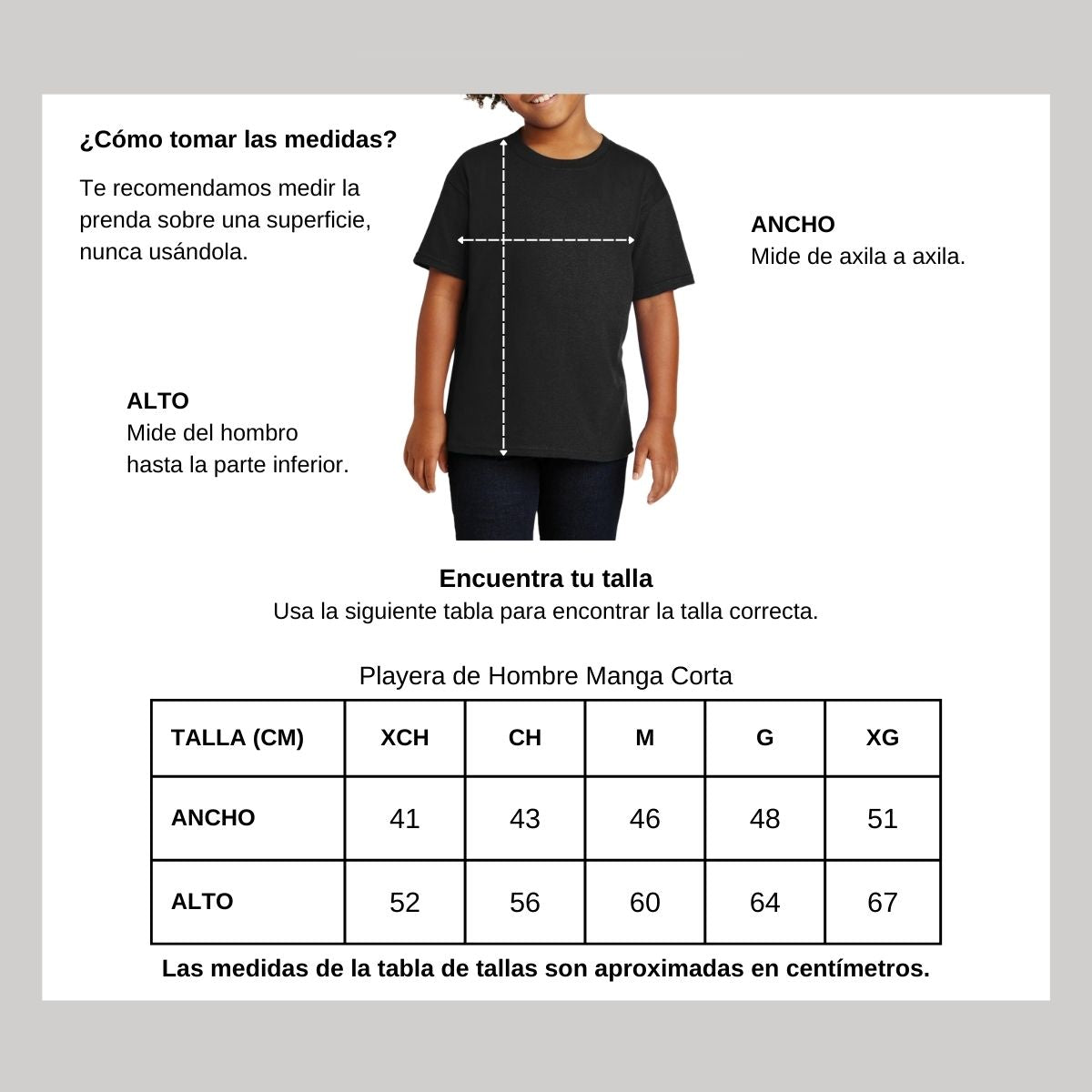 Playera Negra Cuello Redondo Manga Corta Para Niño y Niña