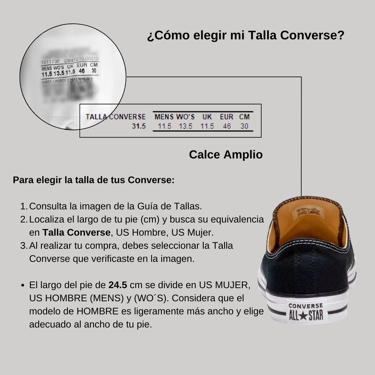 Tallas de converse en mexico sale