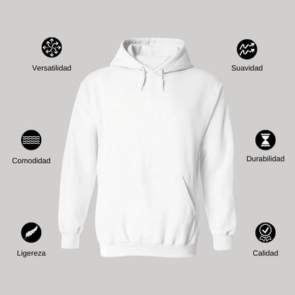 Hoodie Unisex 50% Algodón 50% Poliéster  Blanco