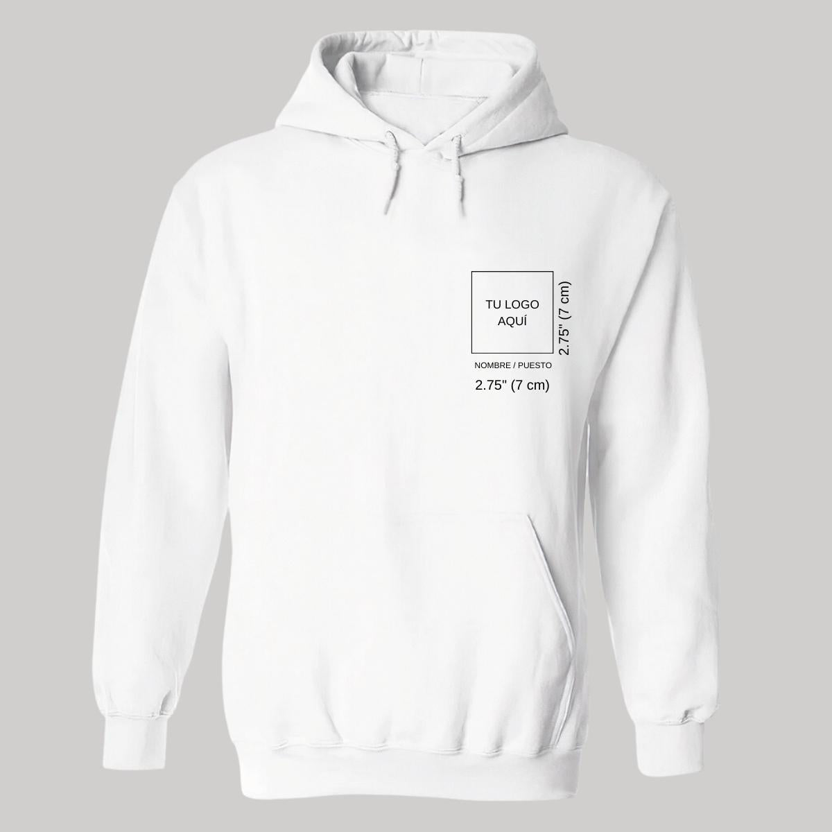 Sudadera c/Capucha Unisex Blanco Personalizable Escudo