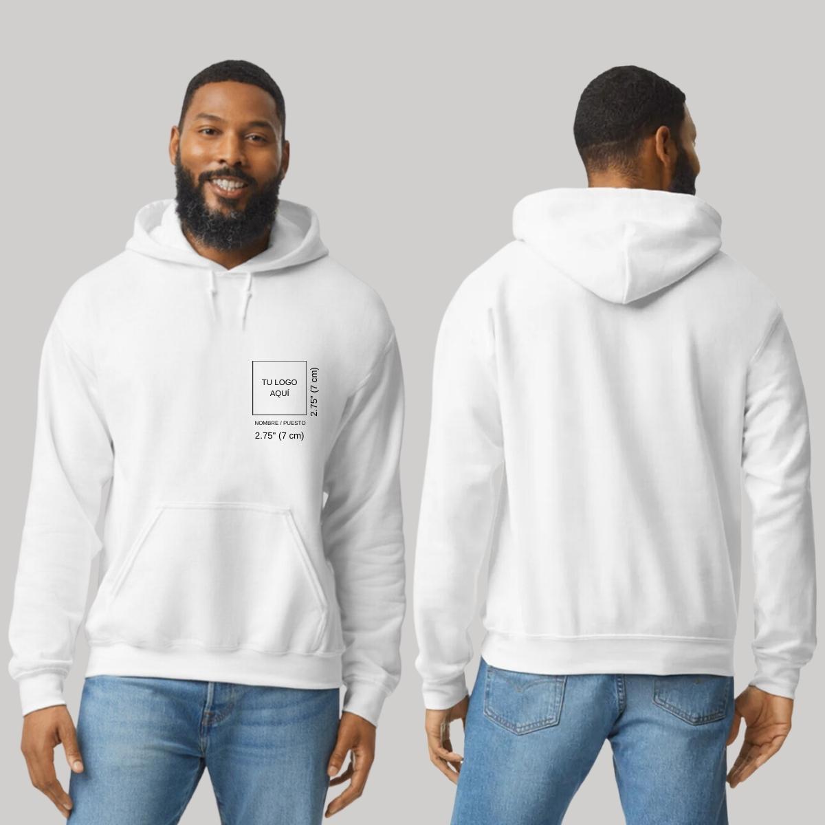 Sudadera c/Capucha Unisex Blanco Personalizable Escudo