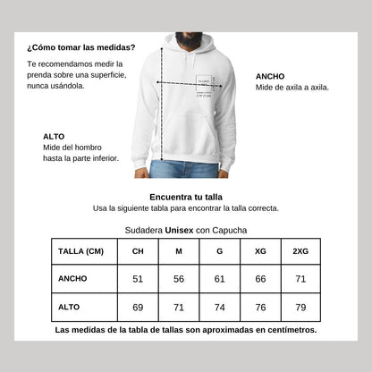 Sudadera c/Capucha Unisex Blanco Personalizable Escudo