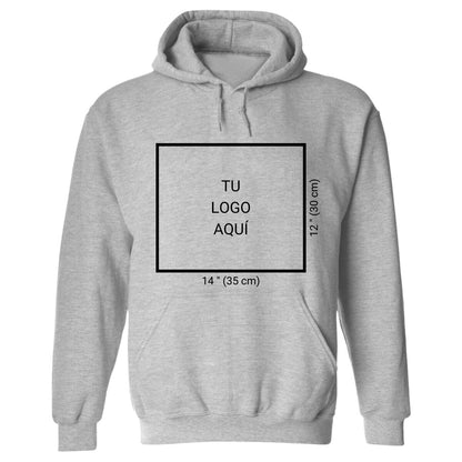 Sudadera c/Capucha Unisex Gris Logo Personalizable