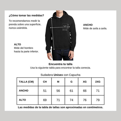 Sudadera c/Capucha Unisex Negro Personalizable Escudo