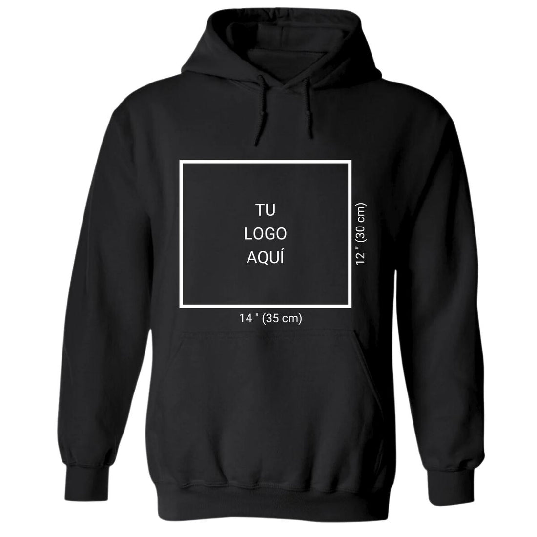 Sudadera c/Capucha Unisex Negro Logo Personalizable