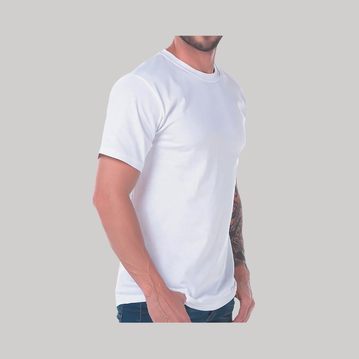 Playera Cuello Redondo Manga Corta Algodón  Blanco