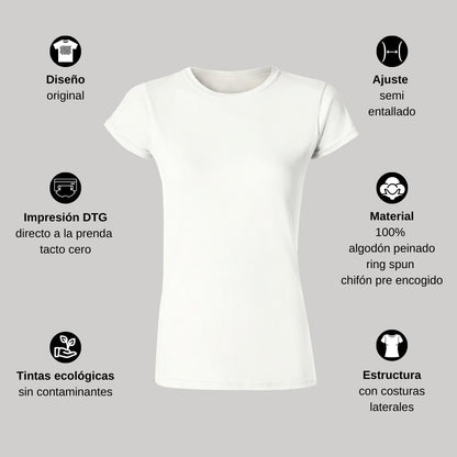 Playera Dama Gildan Cuello Redondo Algodón Blanco Mod. 64000