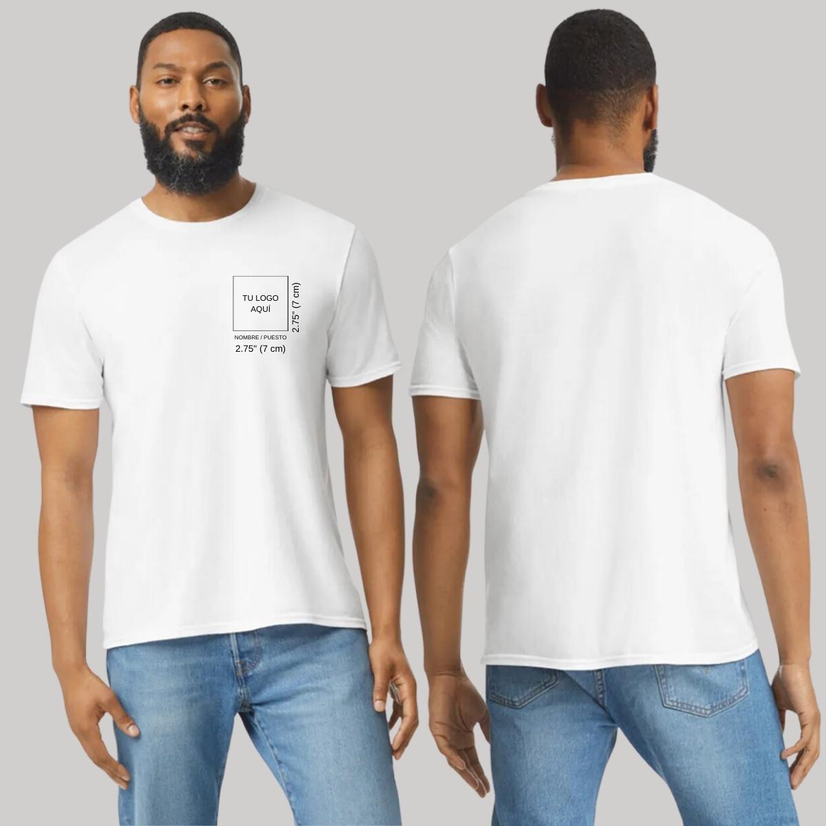 Playera Manga Corta Hombre Blanco Personalizable Escudo