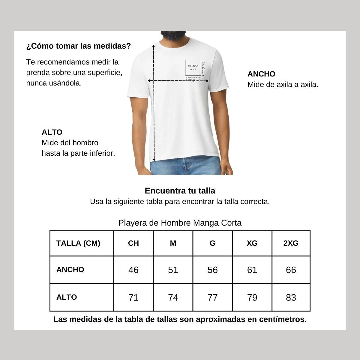 Playera Manga Corta Hombre Blanco Personalizable Escudo