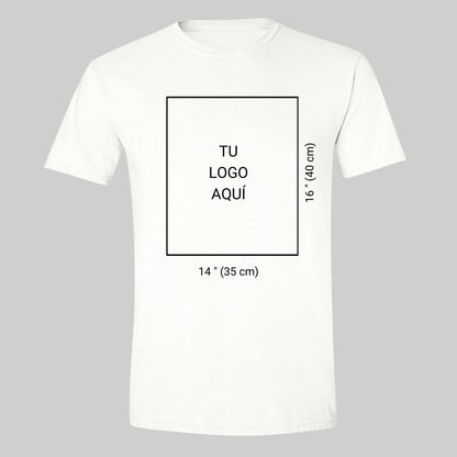 Playera Manga Corta Hombre Blanco Logo Personalizable