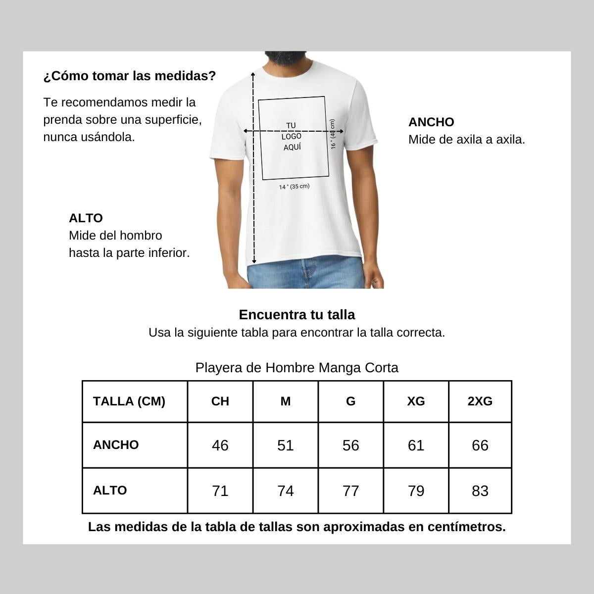 Playera Manga Corta Hombre Blanco Logo Personalizable