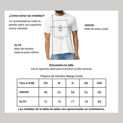 Playera Manga Corta Hombre Blanco Logo Personalizable