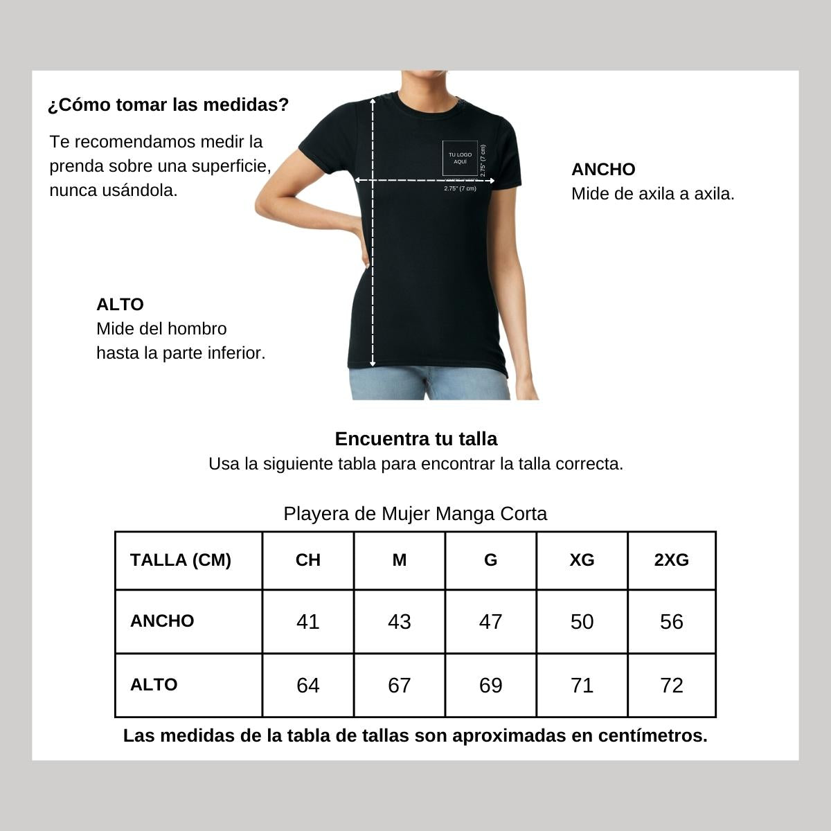 Playera Manga Corta Mujer Negro Personalizable Escudo