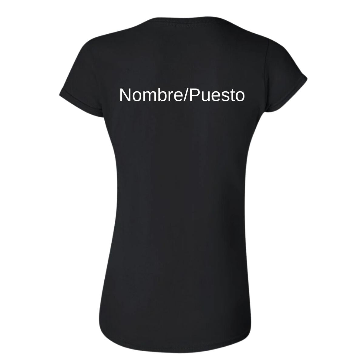 Playera Manga Corta Mujer Negro Logo Personalizable