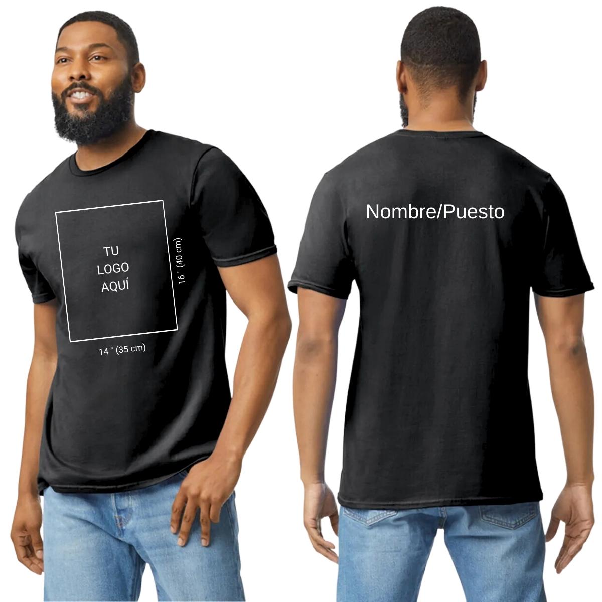 Playera Manga Corta Hombre Negro Logo Personalizable