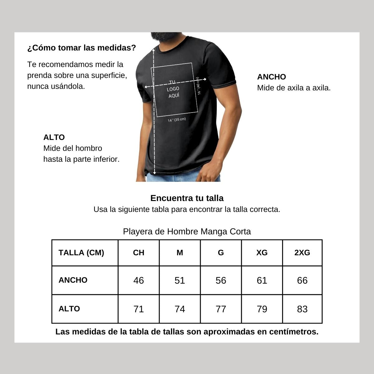 Playera Manga Corta Hombre Negro Logo Personalizable