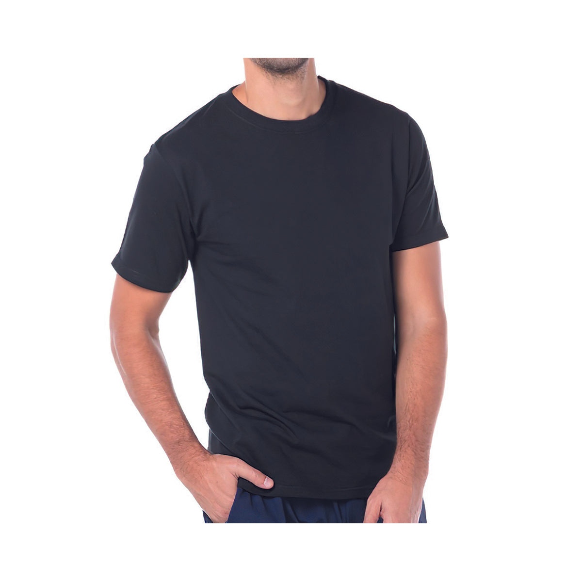 Playera Cuello Redondo Manga Corta Algodón  Negro