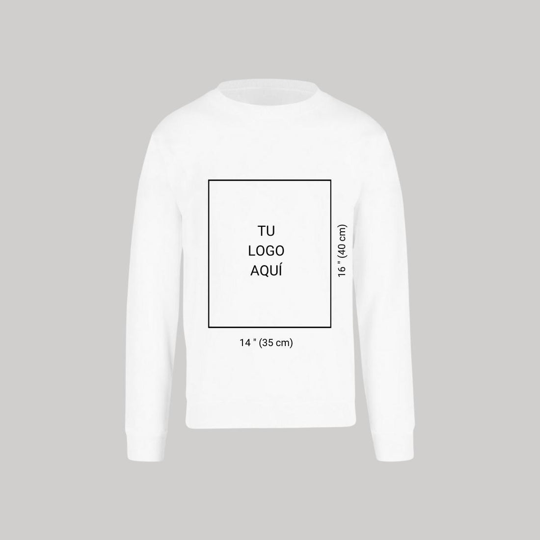 Sudadera Unisex Blanco Logo Nombre Personalizable