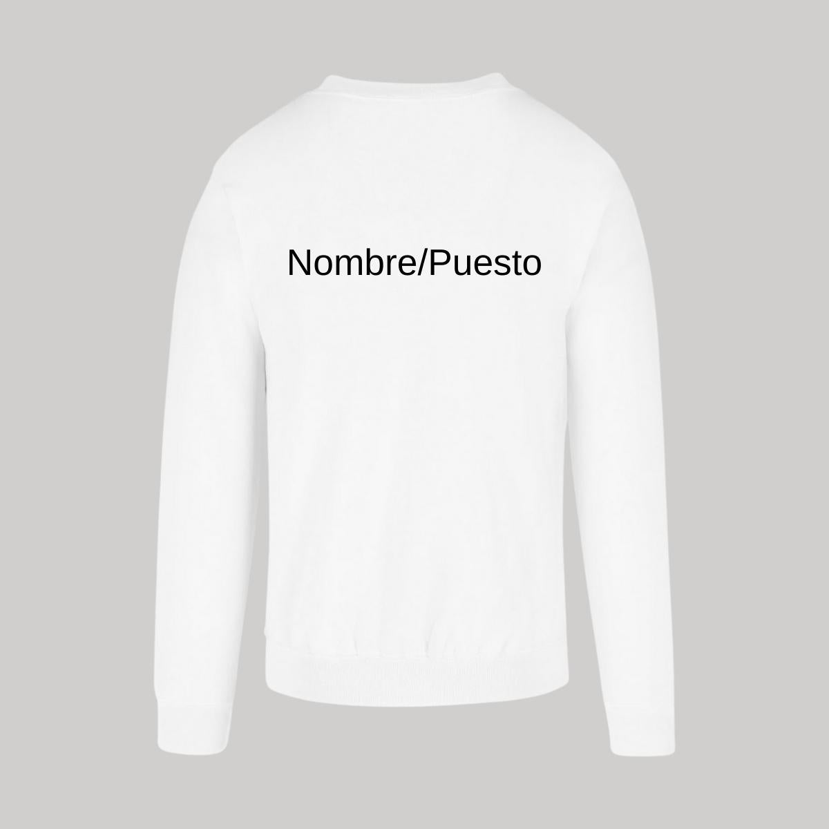 Sudadera Unisex Blanco Logo Nombre Personalizable