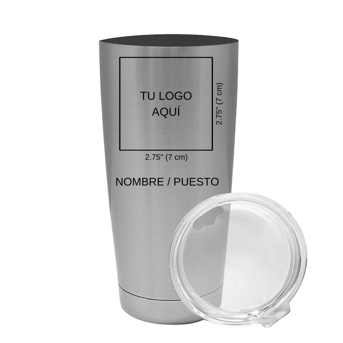 Termo Vaso Térmico 20 Oz Plata Personalizable Logo