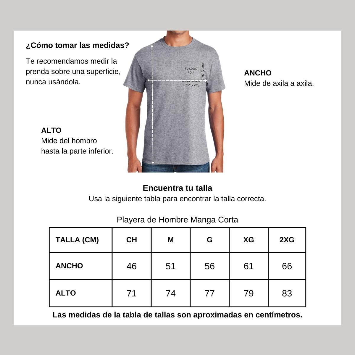 Playera Manga Corta Hombre Gris Personalizable Escudo