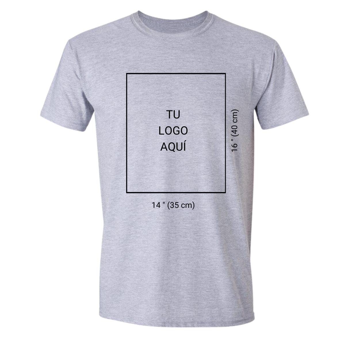 Playera Manga Corta Hombre Gris Logo Personalizable