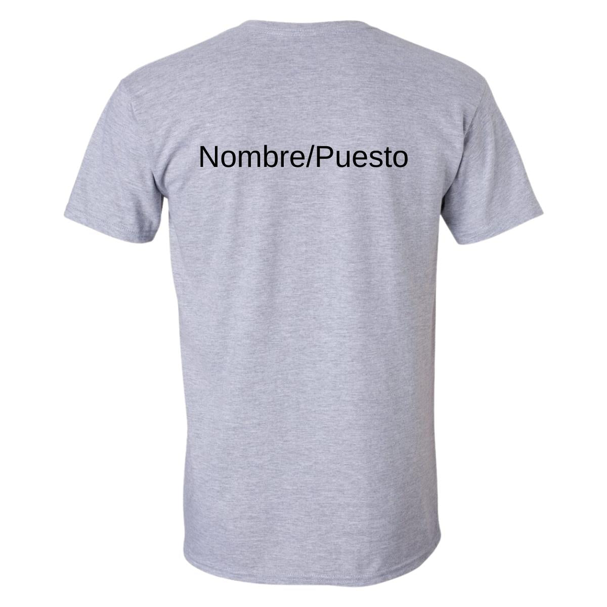 Playera Manga Corta Hombre Gris Logo Personalizable