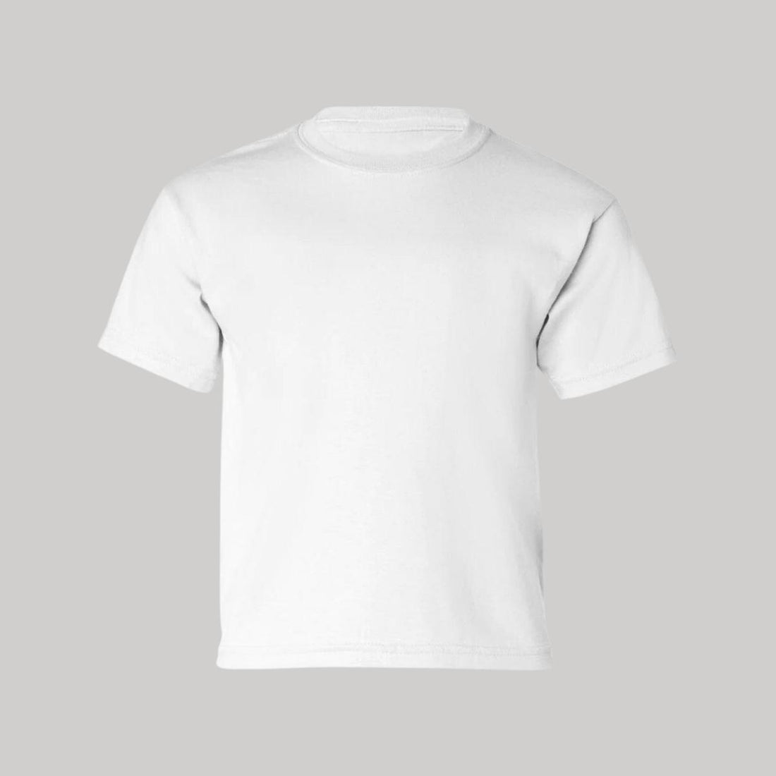 Playera Cuello Redondo Manga Corta Infantil Algodón Blanco