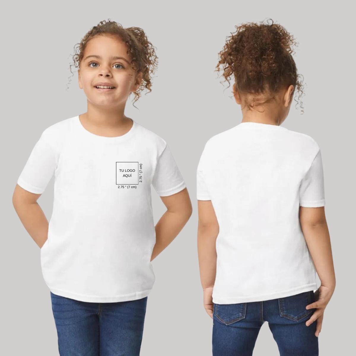 Playera Manga Corta Infantil Blanco Personalizable Escudo