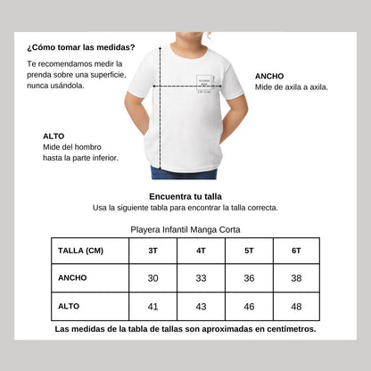 Playera Manga Corta Infantil Blanco Personalizable Escudo