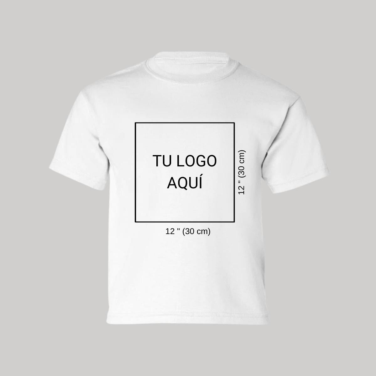 Playera Manga Corta Infantil Blanco Personalizable Logo