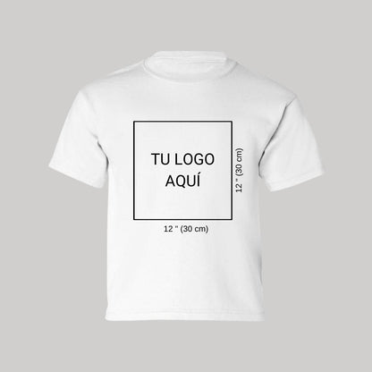 Playera Manga Corta Infantil Blanco Personalizable Logo