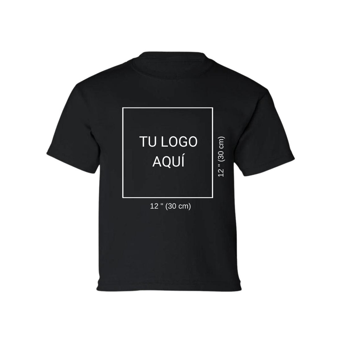 Playera Manga Corta Infantil Negro Personalizable Logo